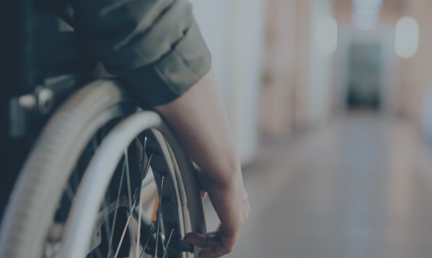 Close Up of Veteran Wheelchair